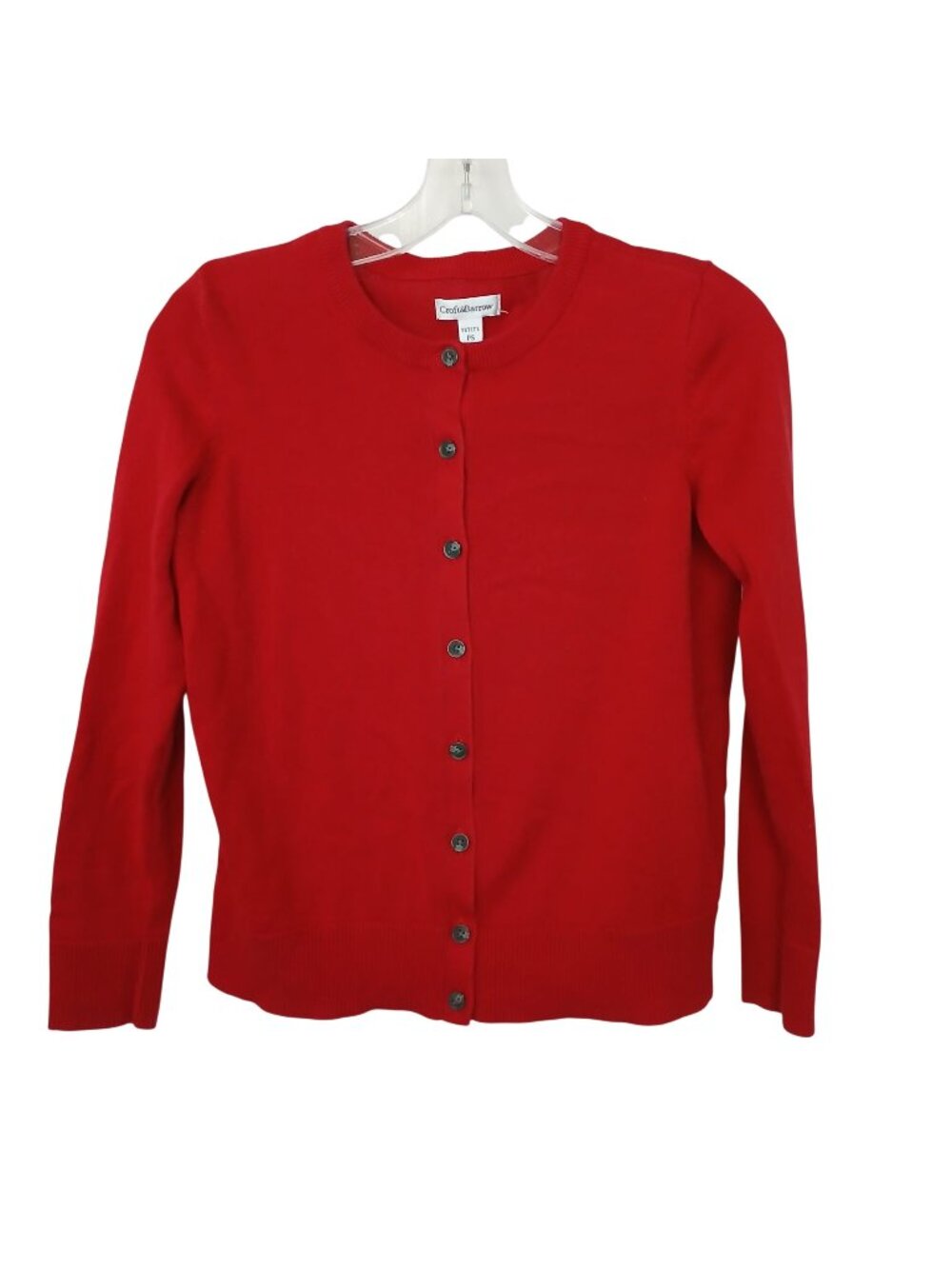 Croft & Barrow Petite PS Red Button\ Cardigan Sweater Cotton/Rayon LS Knit #D-23